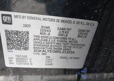 2024 GMC Terrain Awd At4 z USA, uszkodzony, nr VIN 3GKALYEG6RL213216